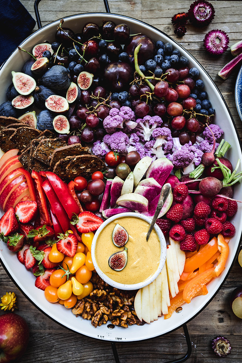 pumpkin cheesecake dip fall snack platter