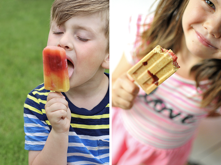 kids eating popsicles