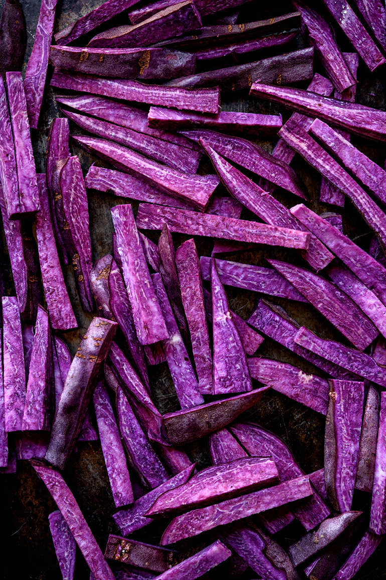 purple potatoes fries