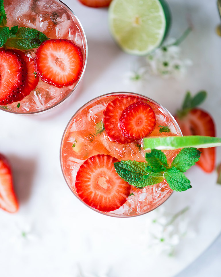 strawberry mojito above