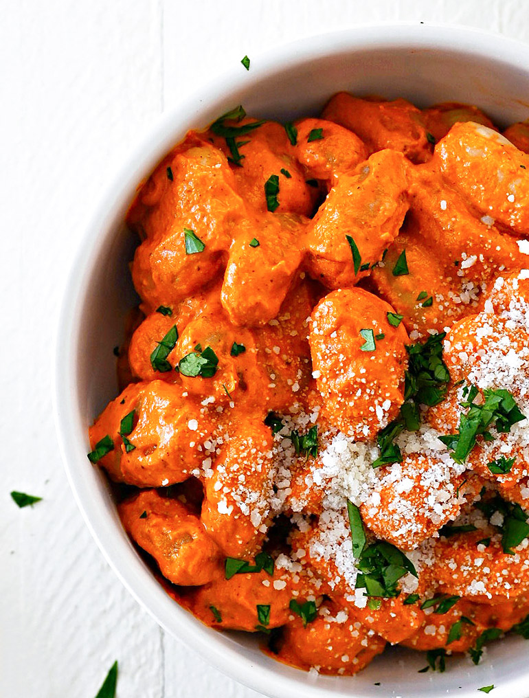 gnocci with romesco sauce