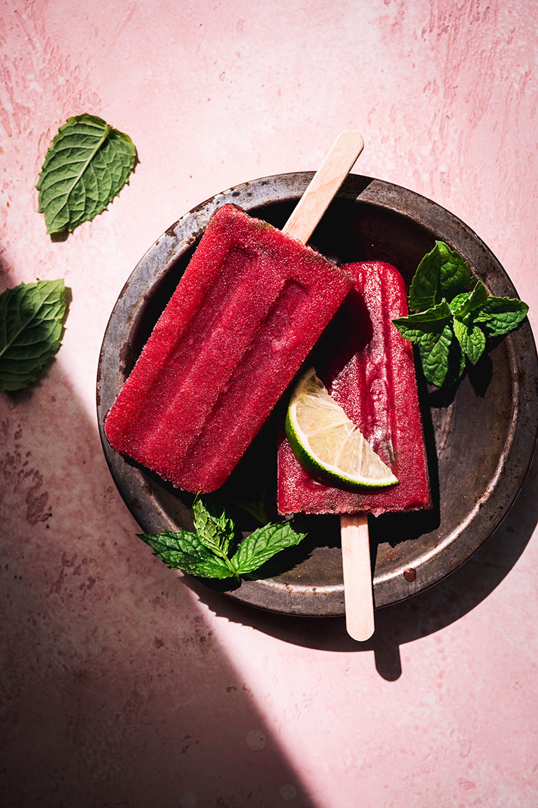 boozy watermelon mojito popsicles