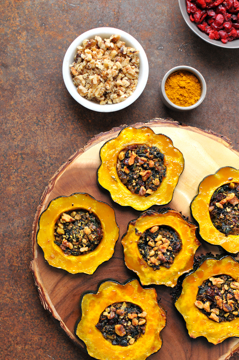 stuffed acorn squash rings for thanksgiving