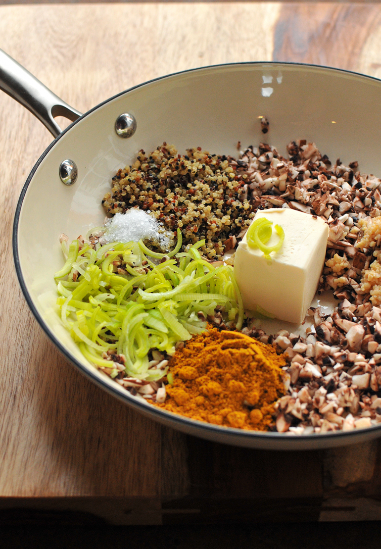 acorn squash stuffing in pan