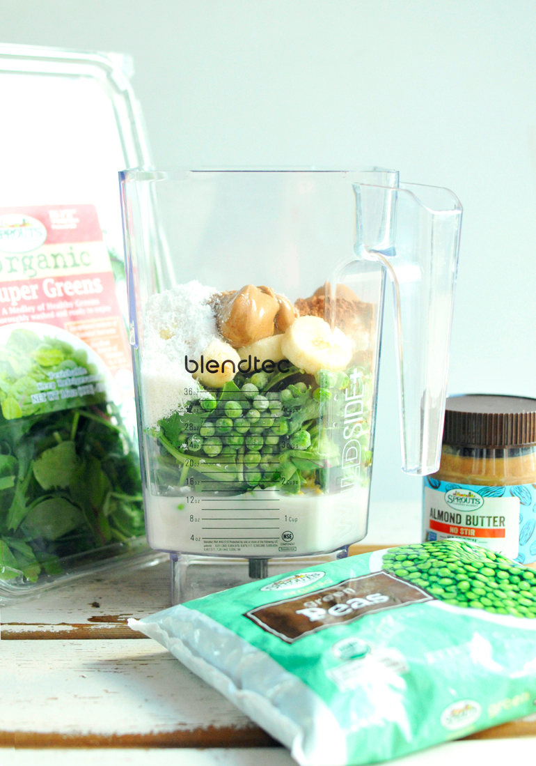 almond joy green smoothie in the blendtec