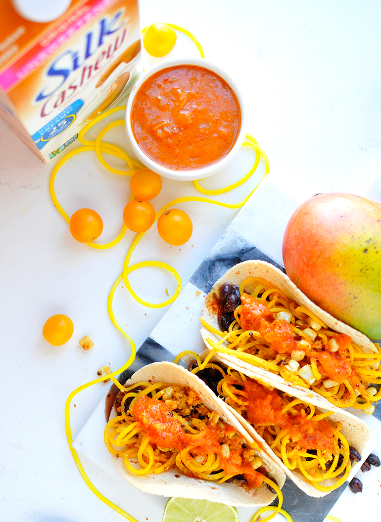 golden beet noodle tacos