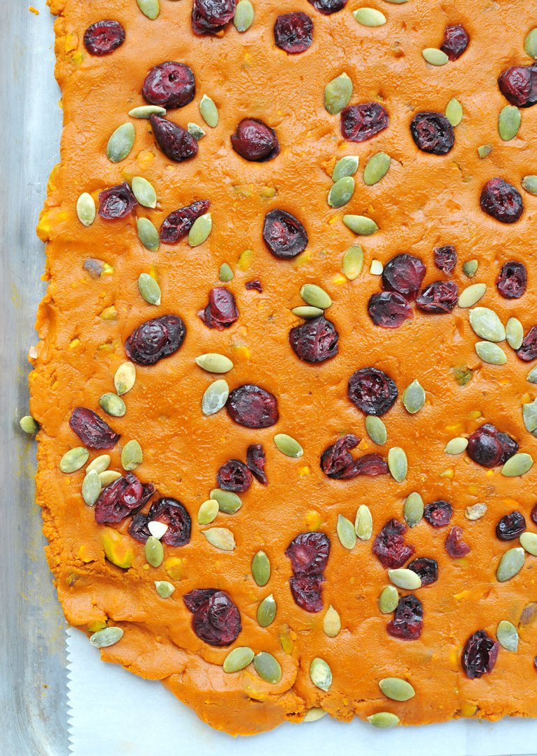 pumpkin bark close-up