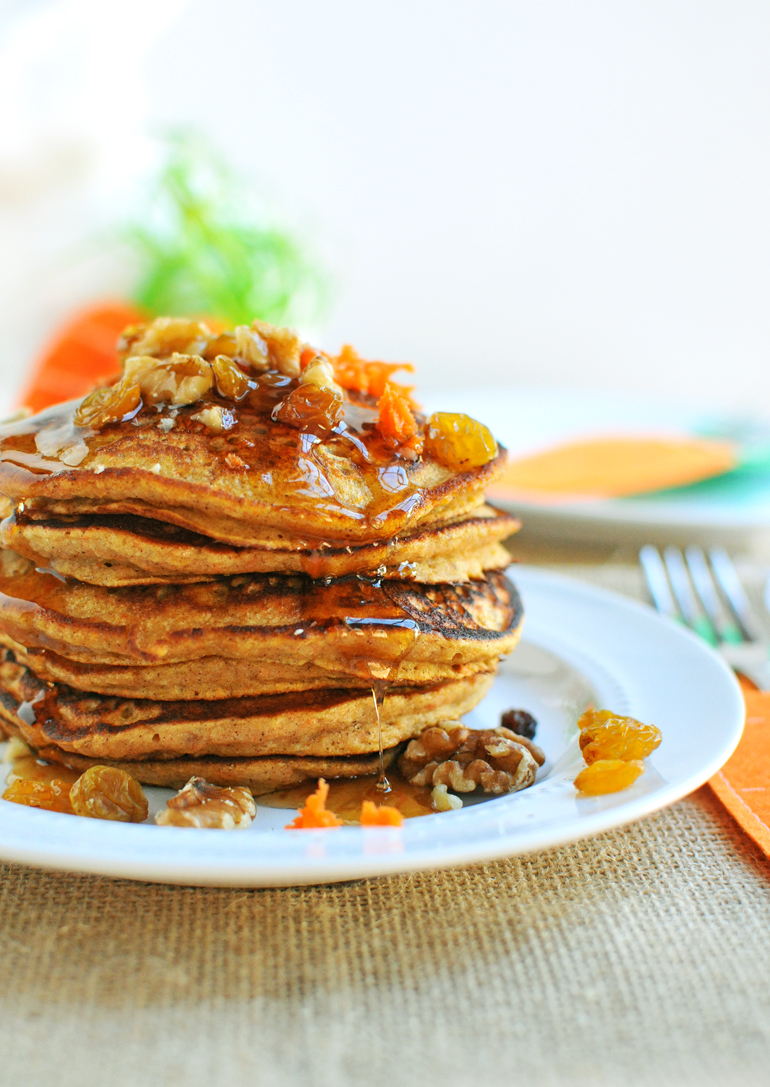 carrot cake pancakes close up