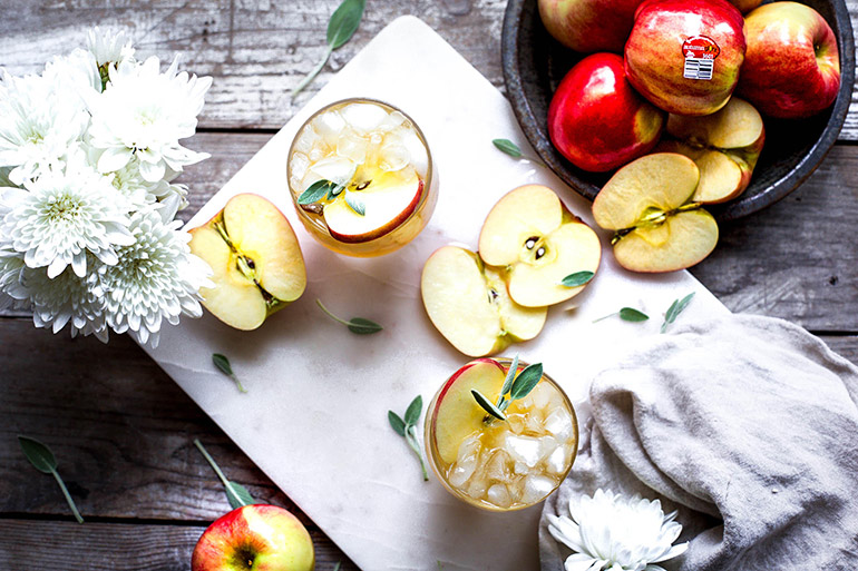 apple sage bourbon mule