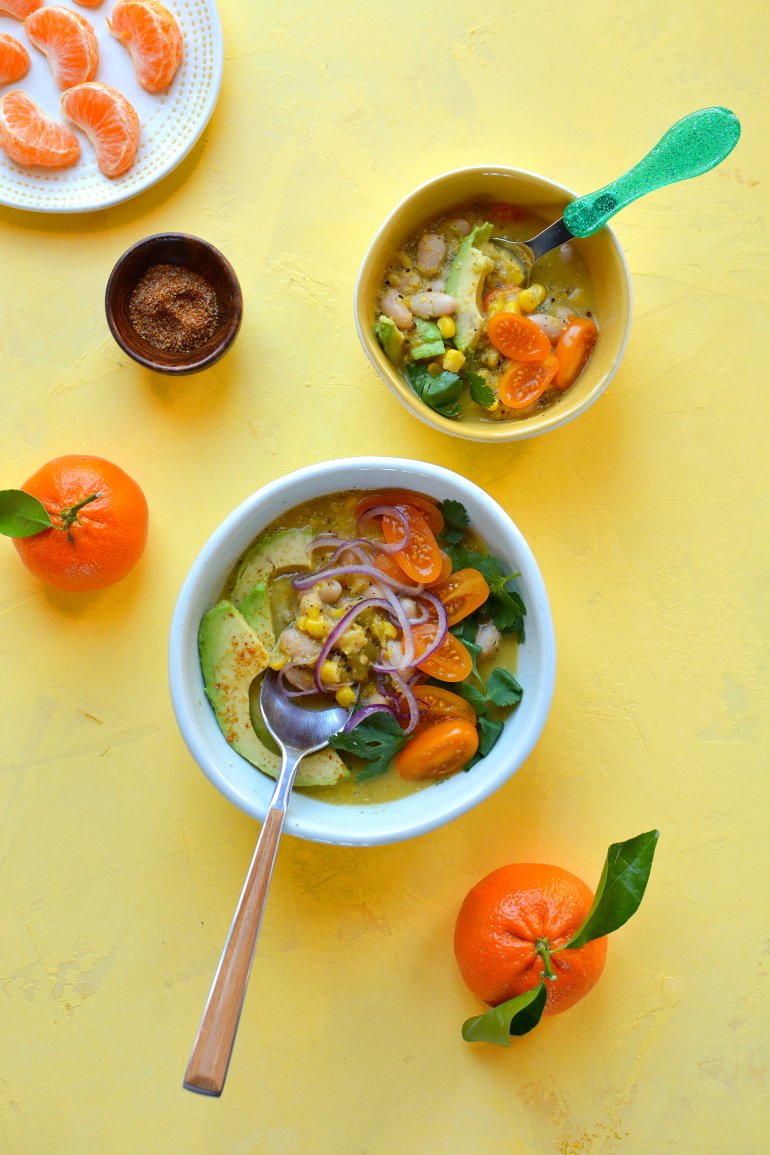 corn and white bean chowder nourishedlikemom