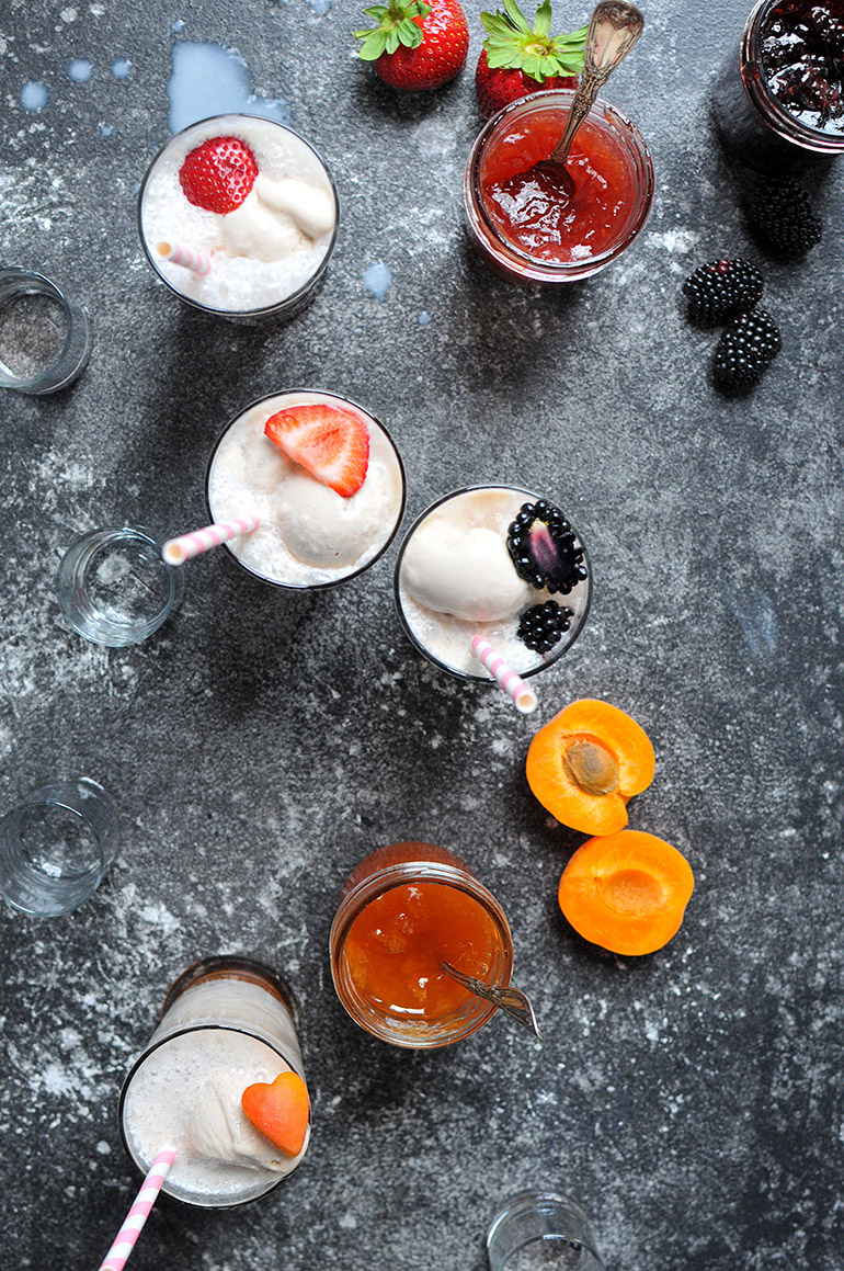 boozy ice cream floats with Silk