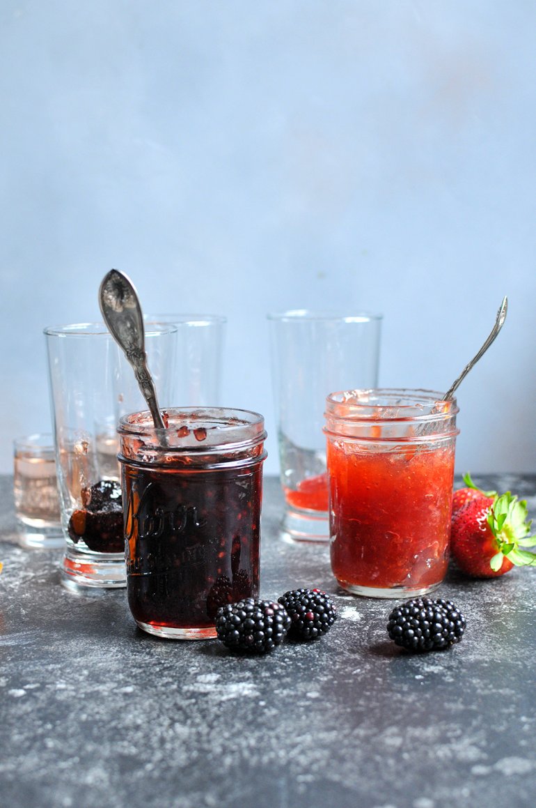 boozy ice cream floats with jam