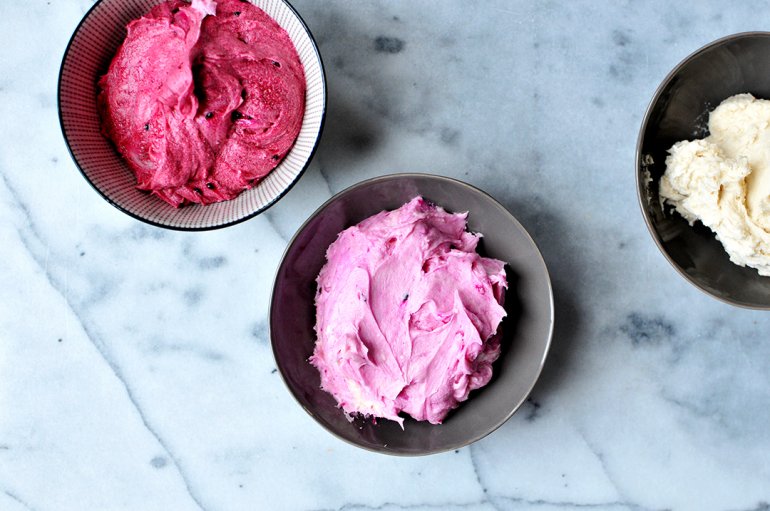 naturally pink ombre frosting