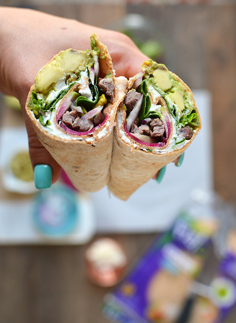 flatout steak wrap up close