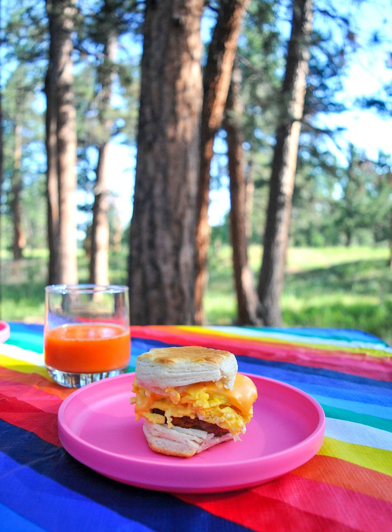 Easy Breakfast Biscuits with Root Veggie Hash Browns + Super OJ | Nosh ...