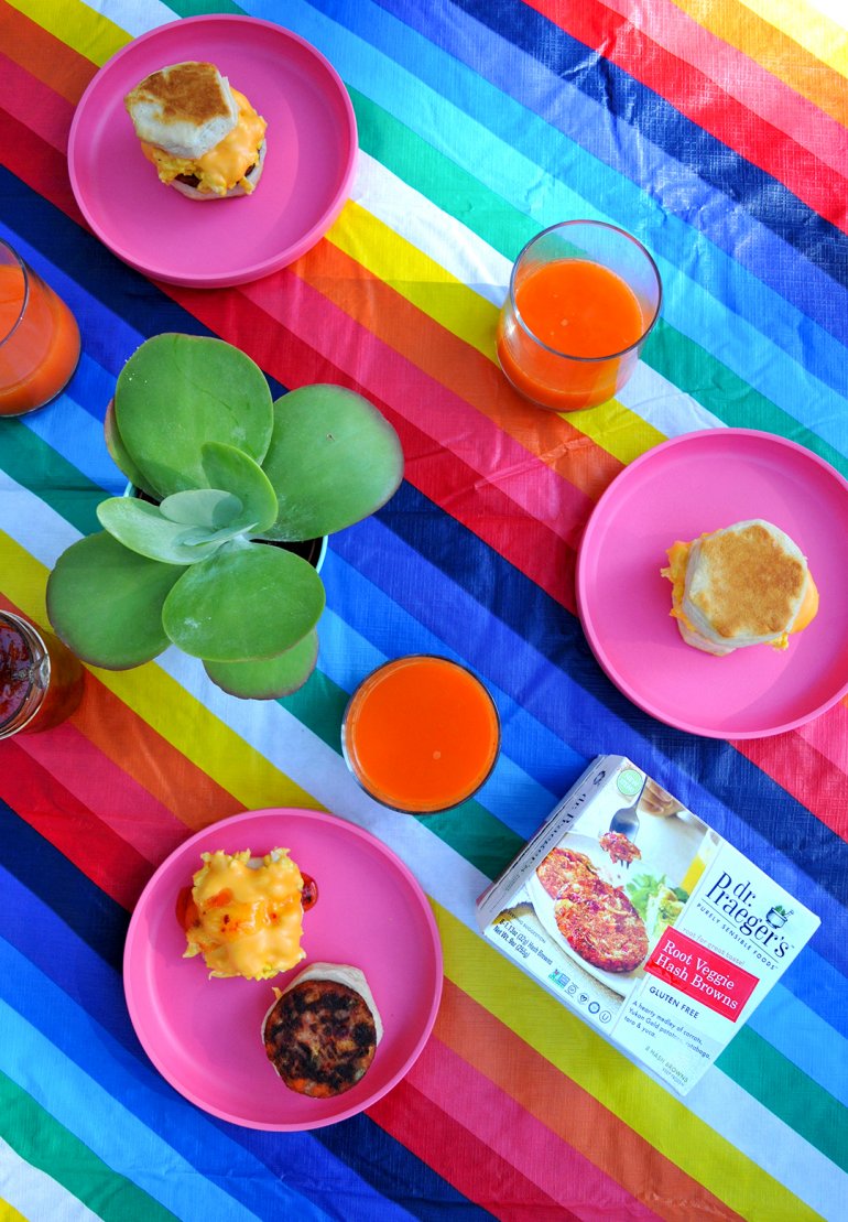 easy breakfasts biscuits with dr praegers root veggie hash browns