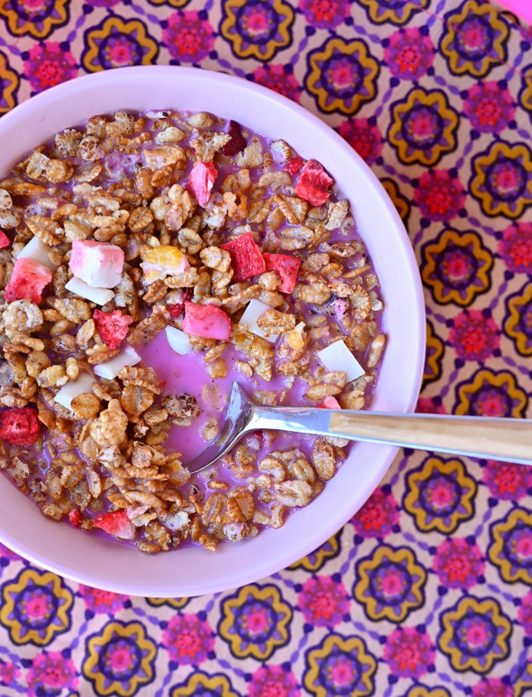 close up of happy inside cereal