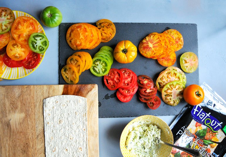 flatout heirloom tomato flatbread