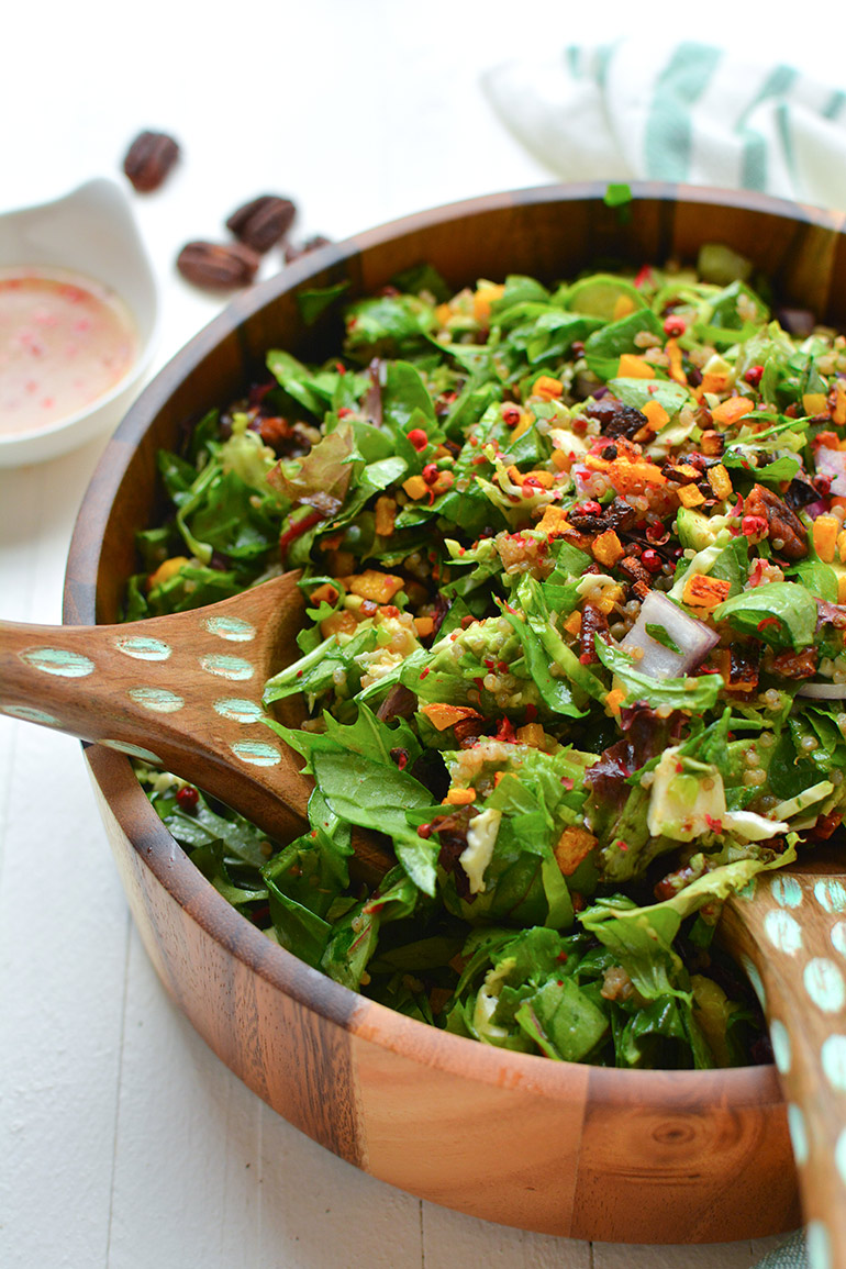 autumn chopped salad close up