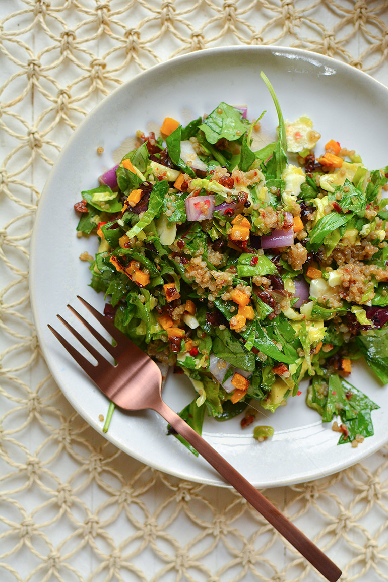 autumn chopped salad on plate