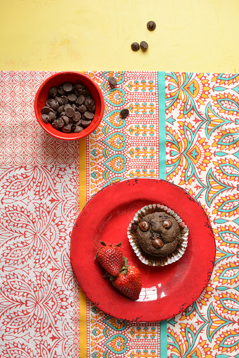 chocolate avocado muffins with horizon organic