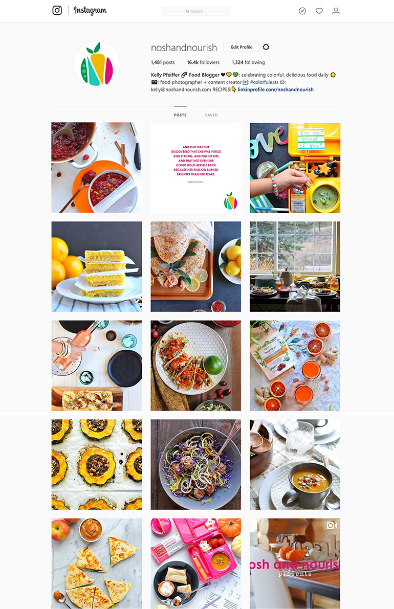 instagram - nosh and nourish