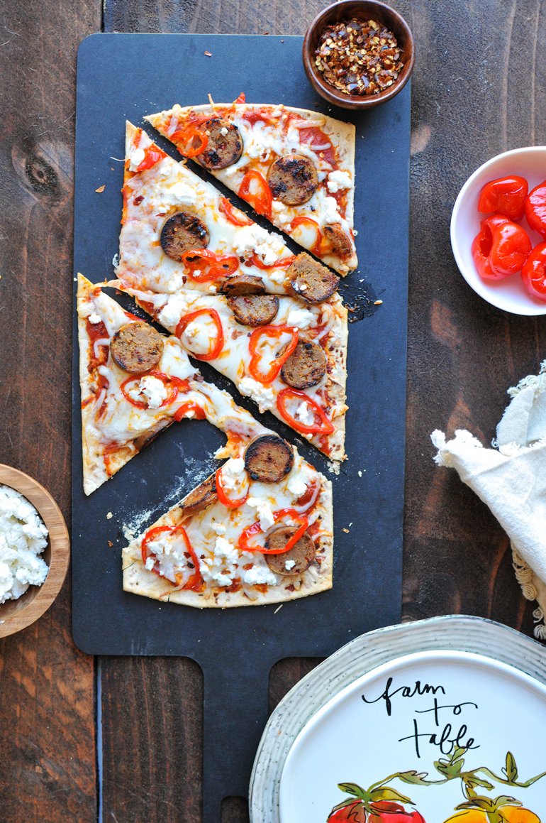 italian double cheesy flatbread with flatout