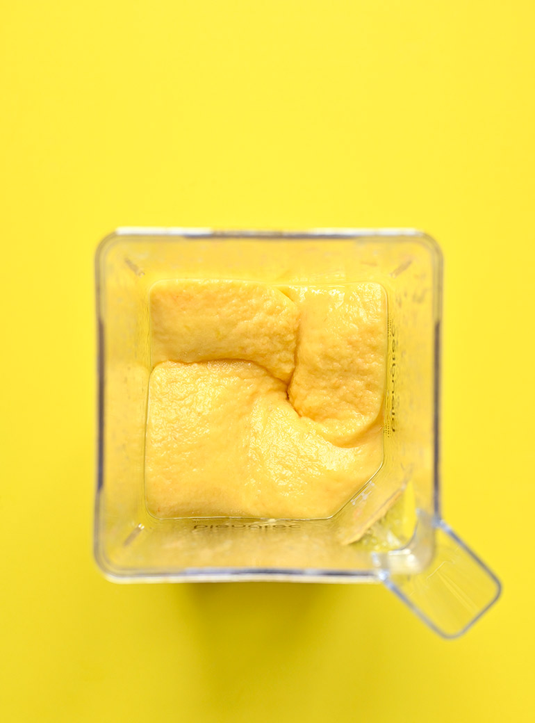 mango creamsicle smoothie in blender