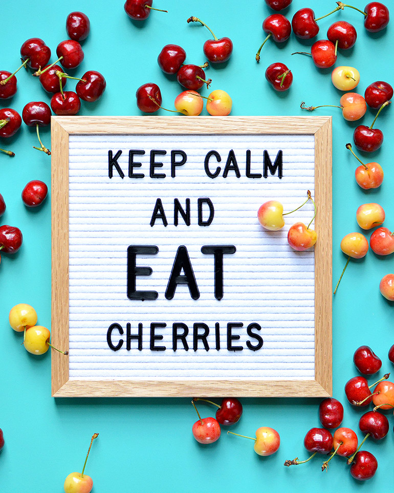 eat cherries letterboard
