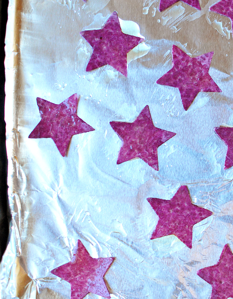 roasted sweet potato stars for patriotic pizza