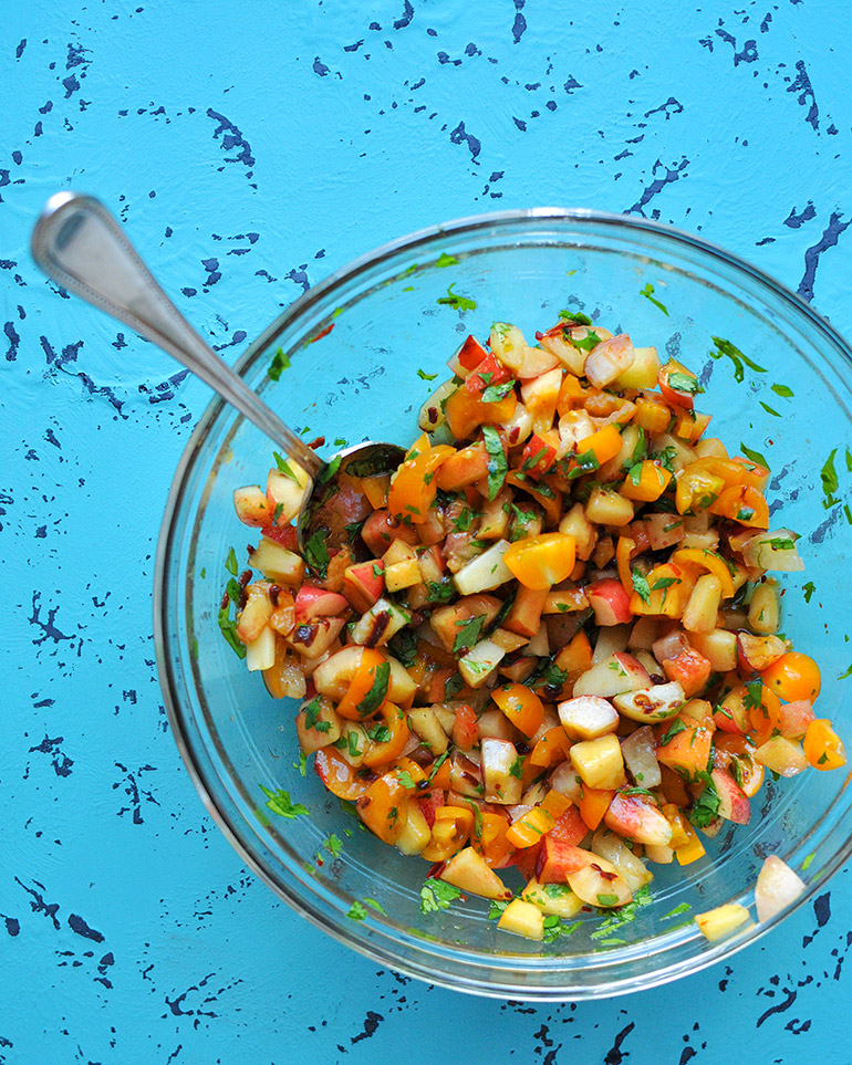 peach cherry salsa