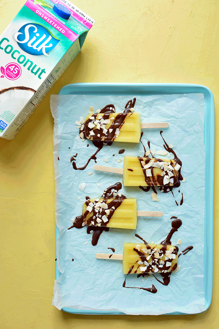 Pina Colada Popsicles with Silk