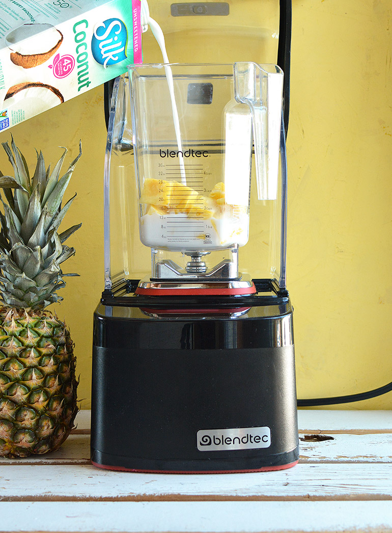 pouring Silk for pina colada popsicles