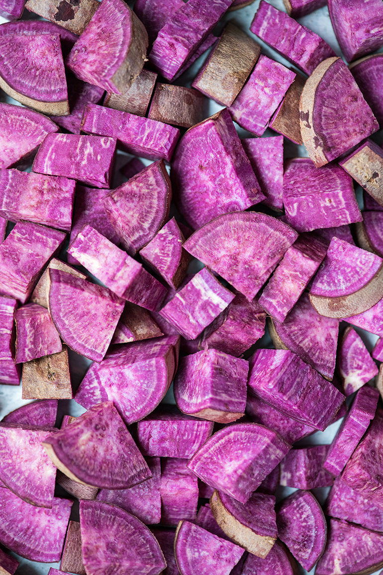 Smashed Purple Potatoes • Green Evi