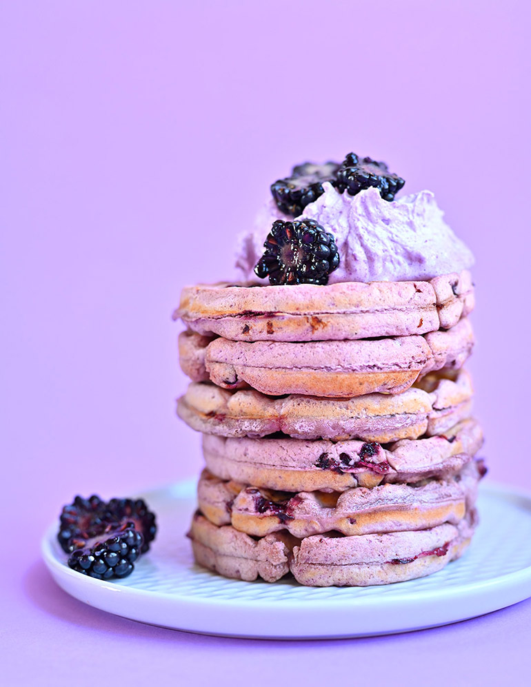 Purple Sweet Potato Waffles