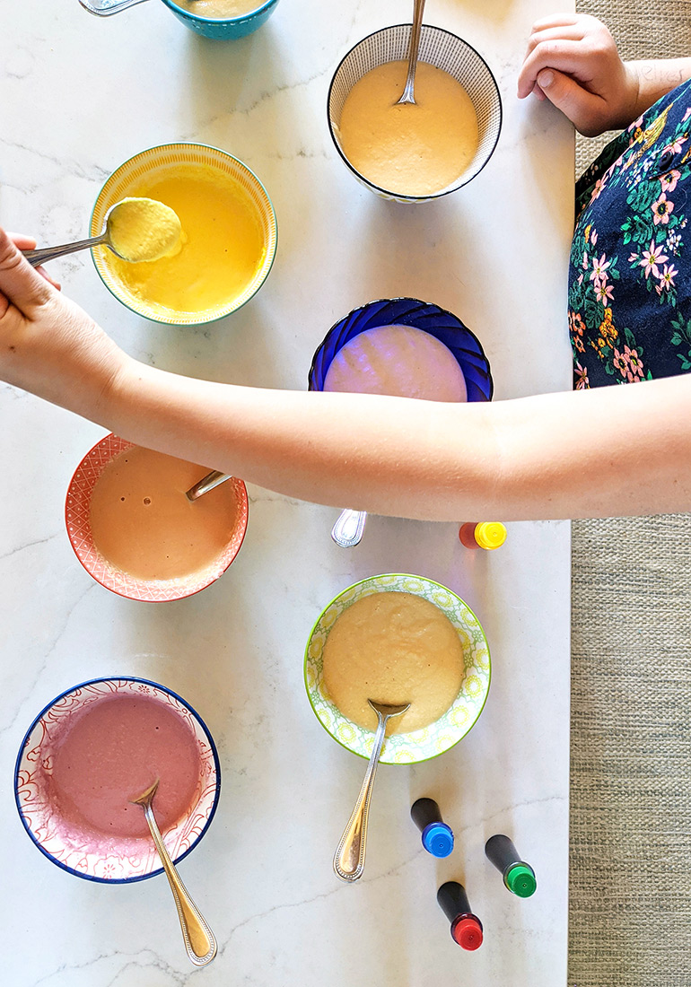 easy rainbow pancake batter