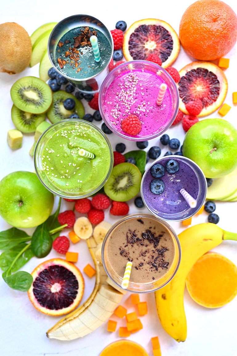 rainbow smoothies with Silk