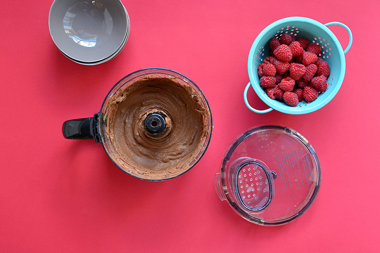 chocolate avocado mousse in food processor