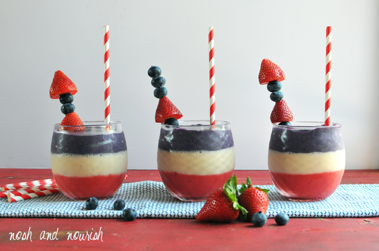 red white and blue berry smoothie