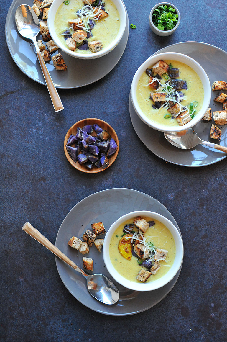 roasted cauliflower and potato soup