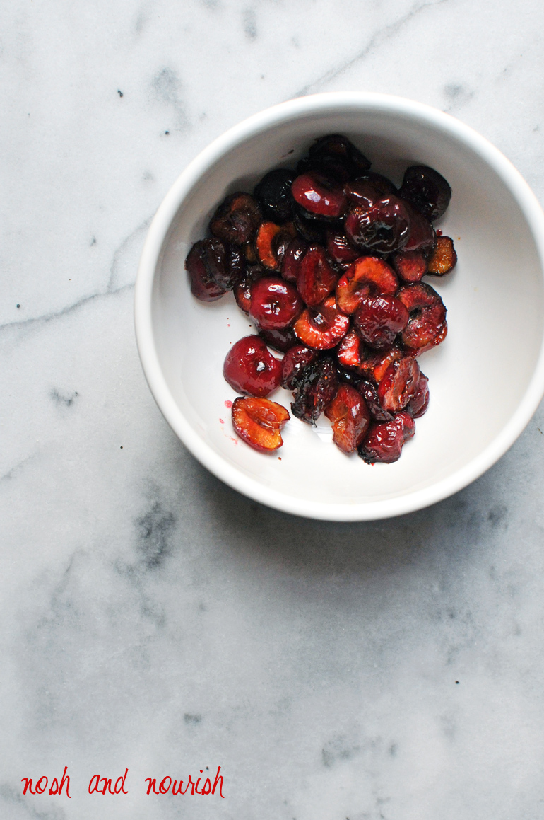 bowl of roasted cherries