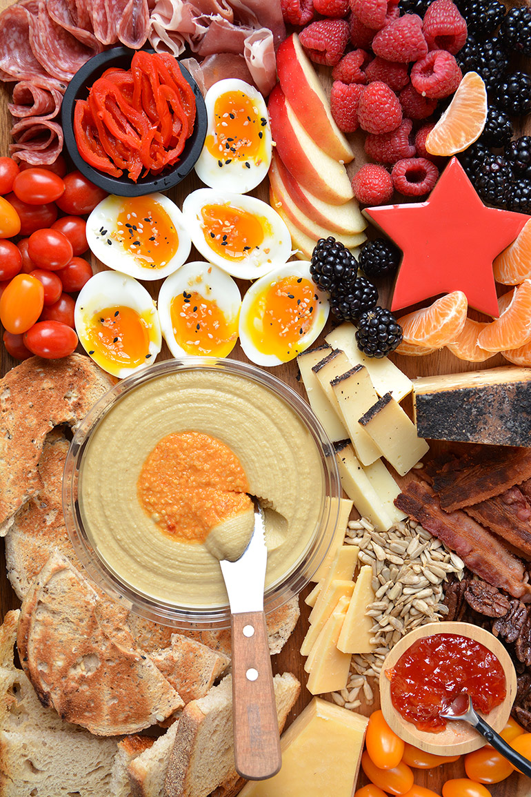 closeup of epic sabra brunch board