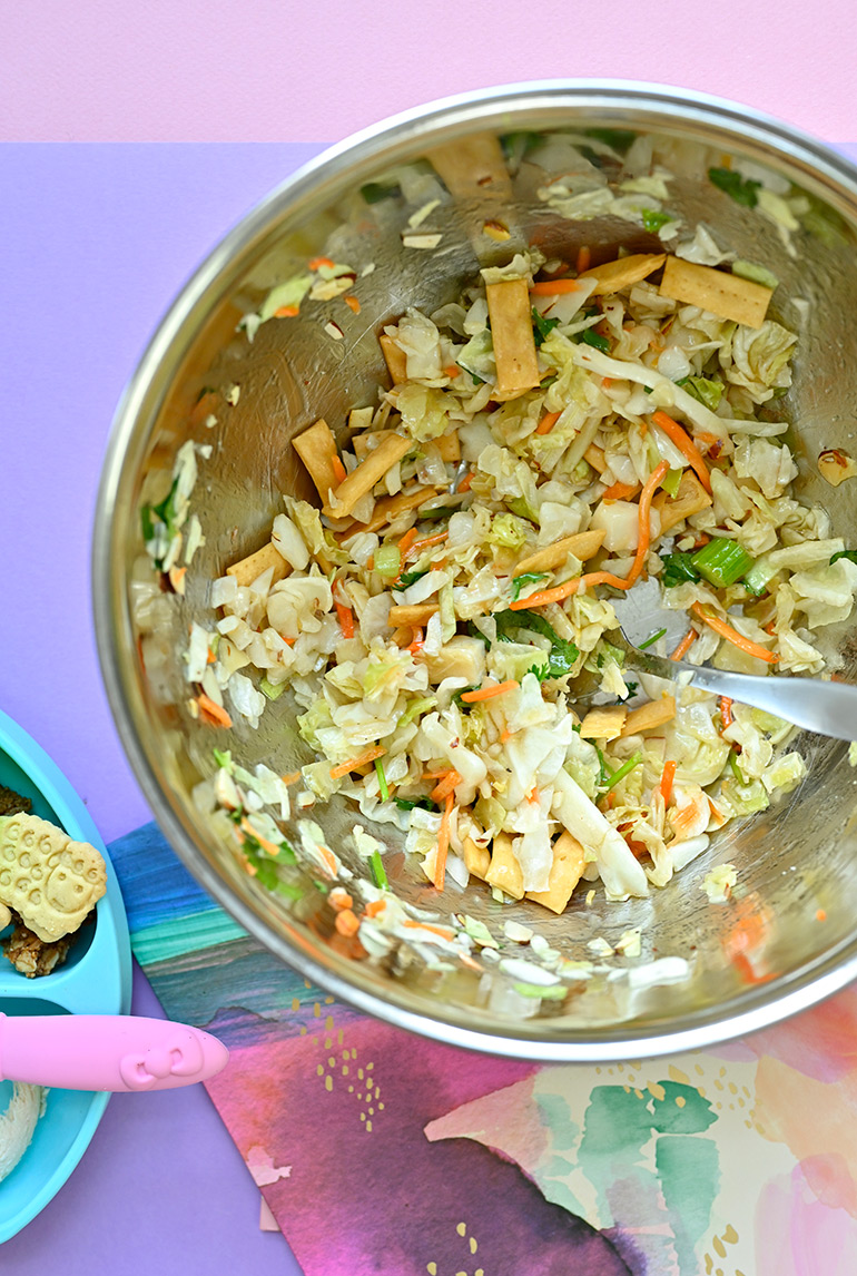 close up of asian chopped salad