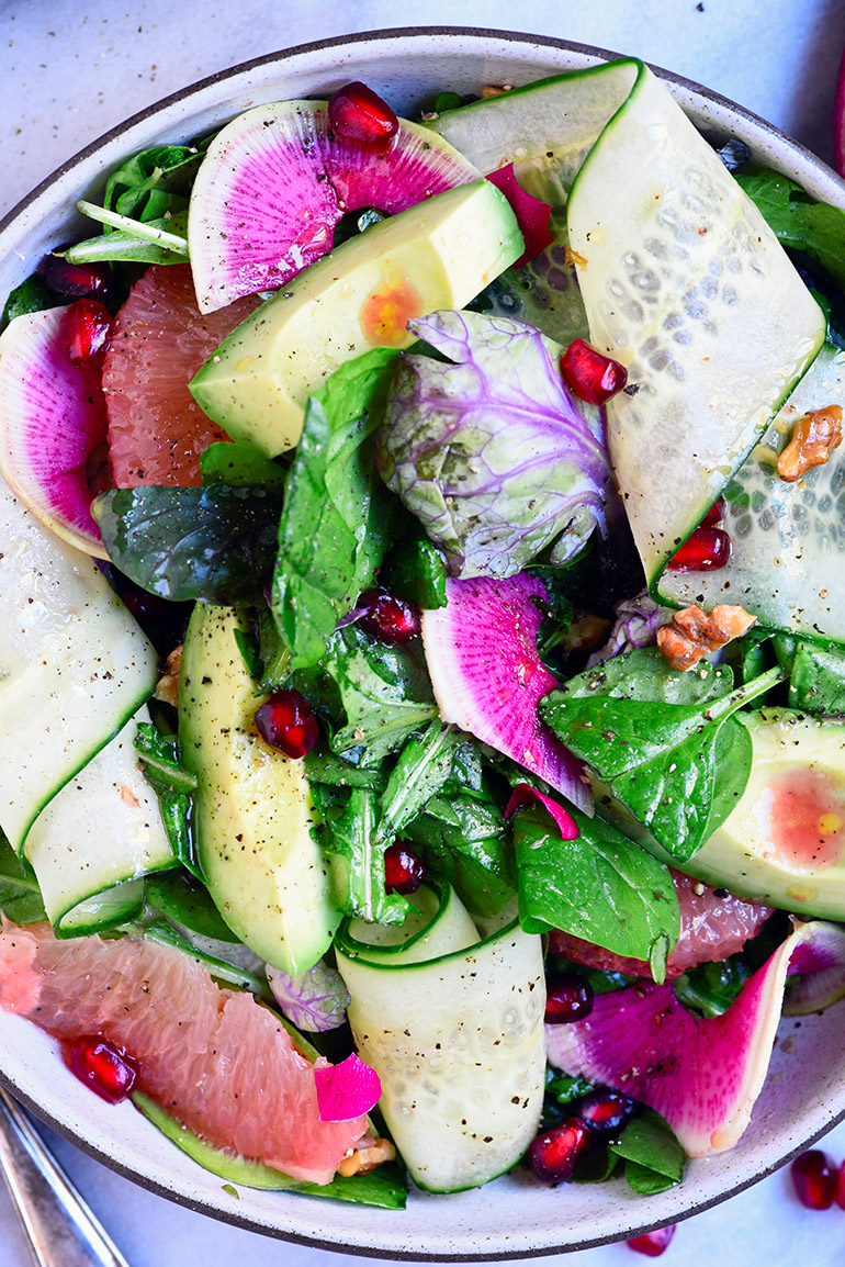 watermelon radish in salad