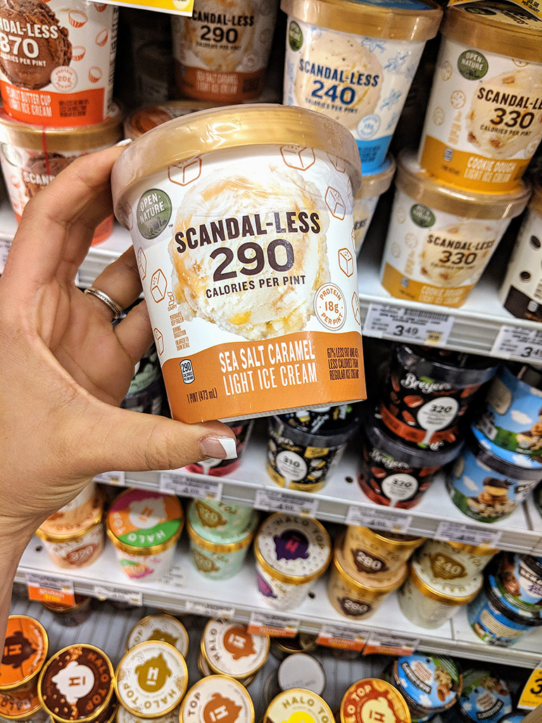 salted caramel scandal-less ice cream by open nature