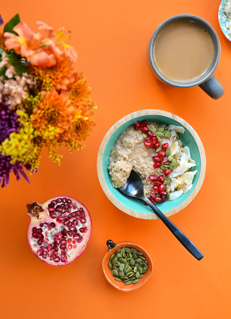 Silk pumpkin spice oatmeal bowl