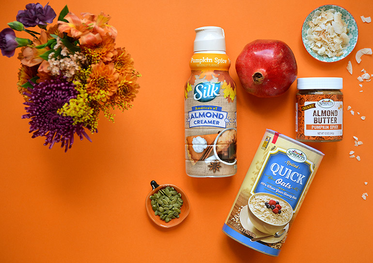 sprouts and silk ingredients for pumpkin spice oatmeal