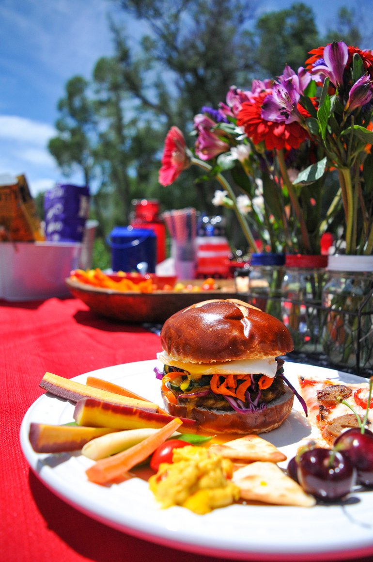 summer bbq on plates