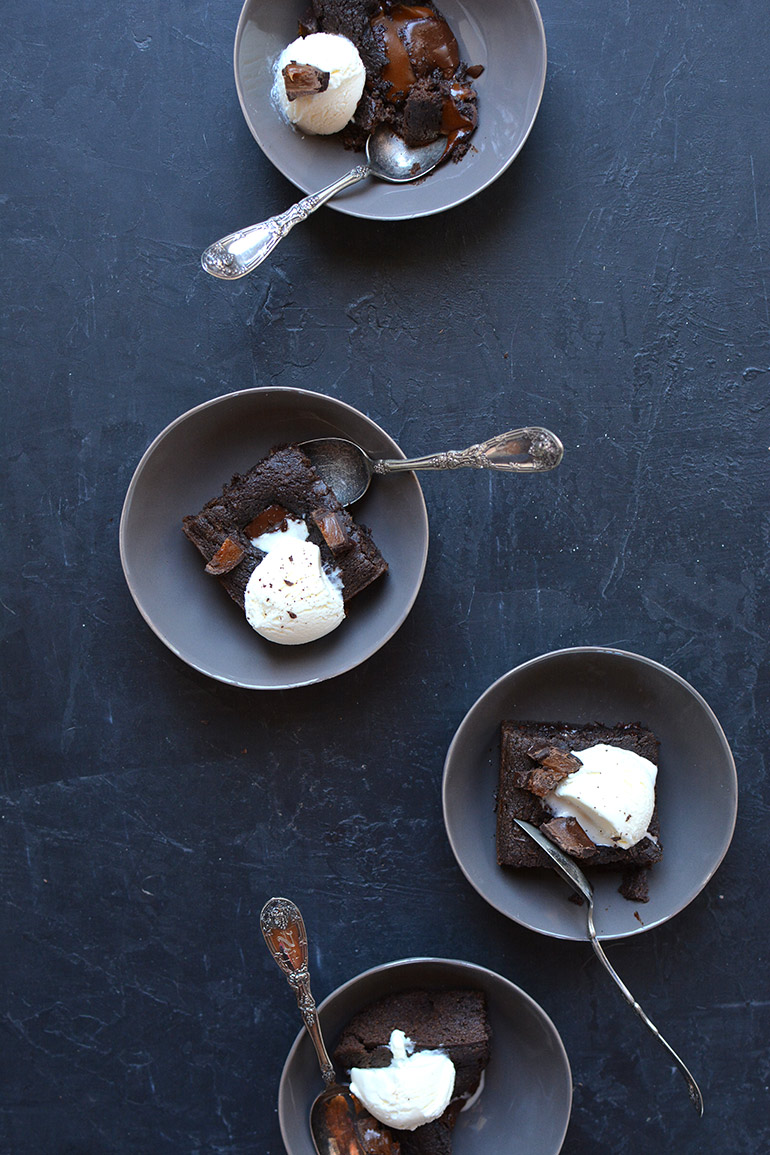 super nutty brownies with ice cream