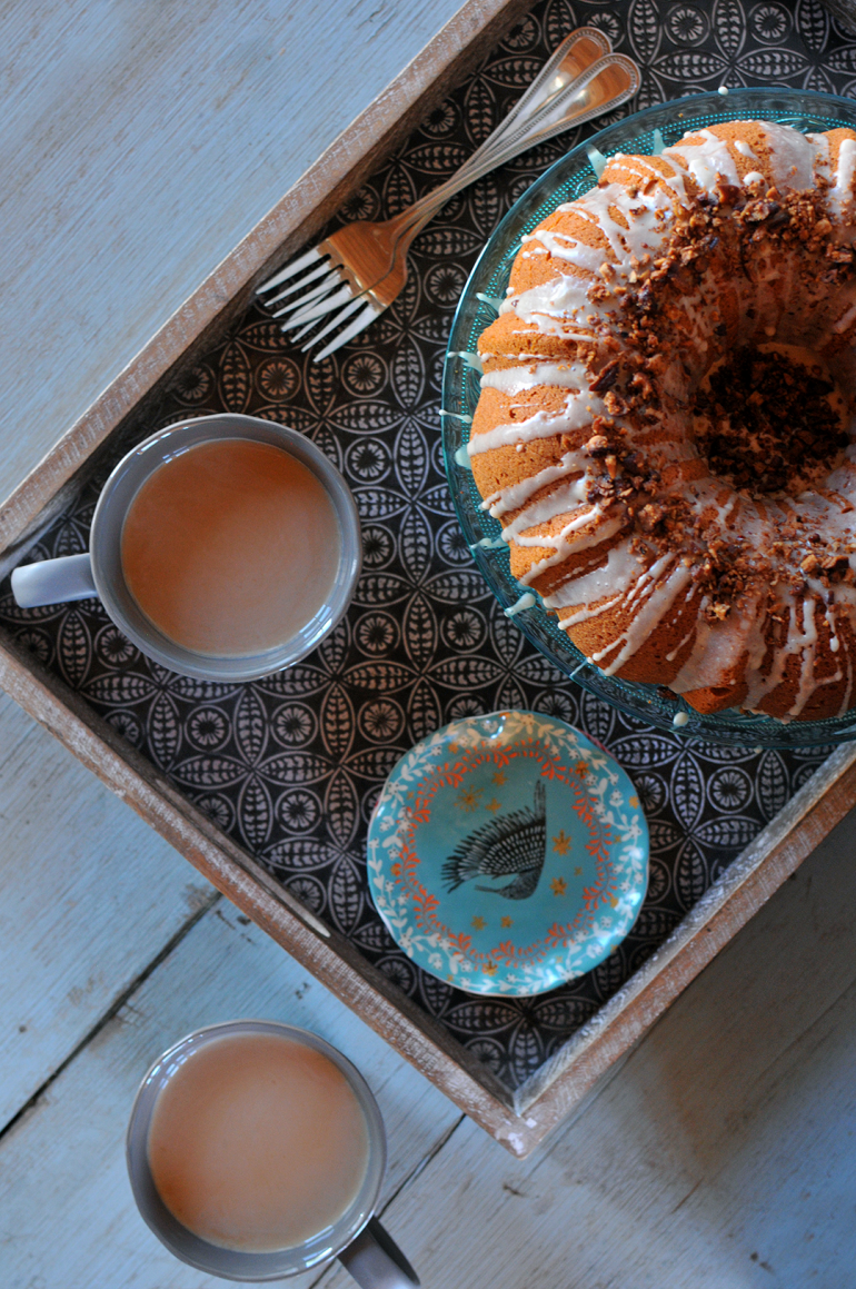 sweet potato bourbon cake above